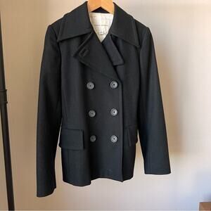 Banana Republic Black Wool Blend Peacoat, XS